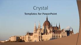  Presentation with hungary - Theme enhanced with view-of-budapest-parliament background and a light blue colored foreground