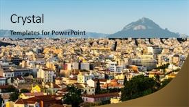  Presentation with london buildings and streets view - Presentation theme consisting of view of buildings around athens background and a light blue colored foreground