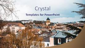  Presentation with london buildings and streets view - PPT theme with view-of-buildings-around-metz background and a sky blue colored foreground