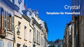  Presentation with buildings - PPT theme featuring view-of-buildings-around-orleans background and a cobalt blue colored foreground