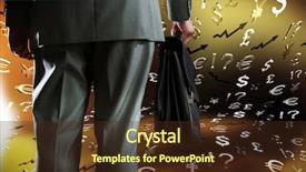  Presentation with foreign currency exchange - Theme consisting of view of businessman and currency background and a tawny brown colored foreground