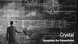  Presentation with rear view of bodyguard - PPT layouts having view of businessman drawing chalk background and a dark gray colored foreground