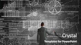  Presentation with rear view of bodyguard - Audience pleasing slide set consisting of view of businessman drawing chalk backdrop and a dark gray colored foreground