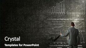  Presentation with chalk - Cool new slides with view of businessman drawing chalk backdrop and a black colored foreground