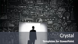  Presentation with rear view of bodyguard - Amazing PPT theme having view of businessman entering open backdrop and a dark gray colored foreground