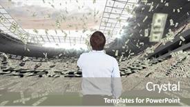  Presentation with corruption - PPT theme enhanced with view of businessman with money background and a gray colored foreground