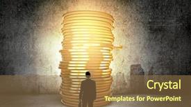  Presentation with suitcase - Cool new presentation theme with view of businessman with suitcase backdrop and a  colored foreground