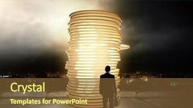  Presentation with suitcase - Audience pleasing presentation theme consisting of view of businessman with suitcase backdrop and a  colored foreground