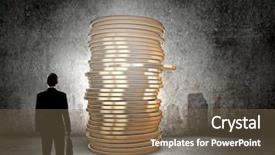  Presentation with suitcase - Presentation theme enhanced with view of businessman with suitcase background and a  colored foreground