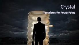  Presentation with rear view mirror - Beautiful slides featuring view of businessman with suitcase backdrop and a  colored foreground