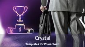  Presentation with bottom up - Colorful presentation theme enhanced with view of businessman with suitcase backdrop and a navy blue colored foreground