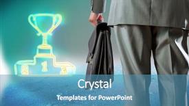  Presentation with bottom up - Cool new presentation with view of businessman with suitcase backdrop and a teal colored foreground