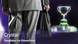  Presentation with suitcase - Beautiful presentation featuring view of businessman with suitcase backdrop and a tawny brown colored foreground