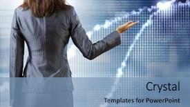 Presentation with coding binary code blue polygonal - Slides featuring view of businesswoman and binary background and a teal colored foreground