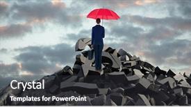  Presentation with rear view mirror - Theme with view of businesswoman carrying red background and a dark gray colored foreground