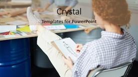  Presentation with busy - Cool new presentation theme with view of busy talented fashion backdrop and a  colored foreground