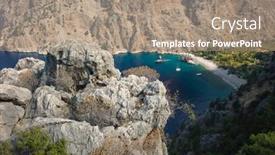  Presentation with deep sea - Presentation theme having view-of-butterfly-valley background and a coral colored foreground