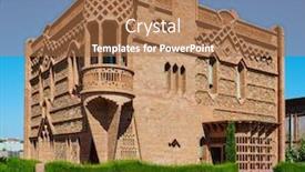  Presentation with modern building - Audience pleasing PPT theme consisting of view-of-cal-espinal-building backdrop and a coral colored foreground