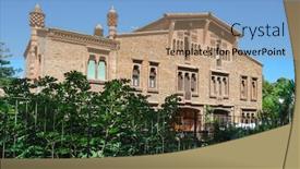  Presentation with 19th century - PPT theme enhanced with view-of-cal-ordal-building background and a coral colored foreground