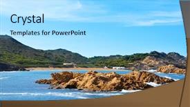  Presentation with beach - Colorful PPT theme enhanced with view-of-cala-pregonda-beach backdrop and a arctic colored foreground