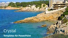  Presentation with spain - Slides enhanced with view-of-cap-salou background and a ocean colored foreground