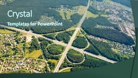  Presentation with top view of candles - Slide set with view of car transport junction background and a  colored foreground