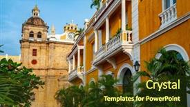  Presentation with cartagena colombia - Slides enhanced with view of cartagena de indias background and a tawny brown colored foreground