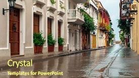  Presentation with cartagena colombia - Theme enhanced with view of cartagena de indias background and a violet colored foreground