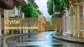  Presentation with cartagena colombia - Amazing slide deck having view of cartagena de indias backdrop and a coral colored foreground