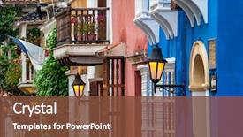  Presentation with cartagena colombia - Presentation design consisting of view of cartagena de indias background and a tawny brown colored foreground