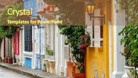  Presentation with cartagena colombia - Colorful presentation design enhanced with view of cartagena de indias backdrop and a tawny brown colored foreground