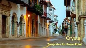  Presentation with cartagena colombia - Theme consisting of view-of-cartagena-de-indias background and a tawny brown colored foreground