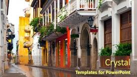  Presentation with cartagena colombia - Theme featuring view-of-cartagena-de-indias background and a tawny brown colored foreground