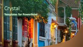  Presentation with cartagena colombia - PPT layouts consisting of view-of-cartagena-de-indias background and a ocean colored foreground