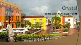  Presentation with cartagena colombia - PPT theme with view-of-cartagena-de-indias background and a light gray colored foreground