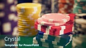  Presentation with casino - Audience pleasing slide set consisting of view-of-casino-chips backdrop and a ocean colored foreground