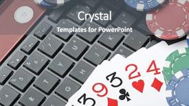  Presentation with casino - PPT theme with gamble and play online background and a gray colored foreground