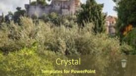  Presentation with medieval - PPT layouts enhanced with view-of-castello-brown background and a tawny brown colored foreground