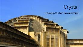  Presentation with phnom penh - PPT theme having igloo - view of central market background and a light blue colored foreground