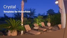  Presentation with luxury house - Audience pleasing slide set consisting of view-of-chaise-lounge backdrop and a teal colored foreground