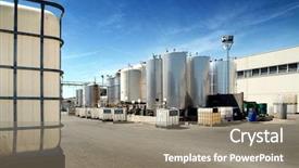  Presentation with iron chemistry - Slide deck featuring view of chemical industry iron background and a gray colored foreground