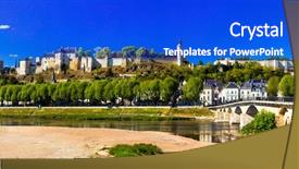  Presentation with france - Presentation theme with view of chinon with royal background and a cobalt blue colored foreground