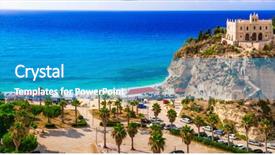  Presentation with church - Slide set featuring view of church santa maria background and a teal colored foreground