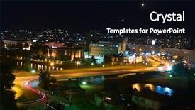  Presentation with street lights - Amazing theme having view of city of skopje backdrop and a black colored foreground
