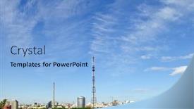  Presentation with cityscape - Theme featuring view-of-cityscape-yekaterinburg-city background and a light blue colored foreground