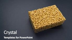  Presentation with black yellow - Theme having view of cleaning sponge mesh background and a dark gray colored foreground