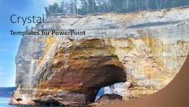  Presentation with cliff - PPT theme consisting of view of colorful huge cliff close up background and a light blue colored foreground