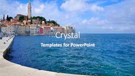  Presentation with croatia - Slide deck enhanced with view-of-colorful-old-town background and a teal colored foreground
