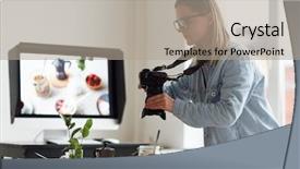  Presentation with healthy eating food photography - Colorful PPT layouts enhanced with view of concentrated young food backdrop and a mint green colored foreground