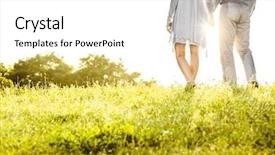  Presentation with holding hands - Presentation design enhanced with view of couple holding hands background and a white colored foreground